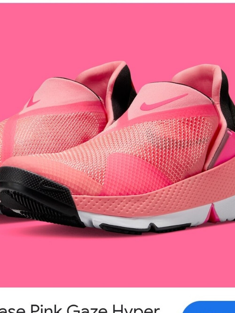 Nike Go Fly Ease Glaze Pink / Hyper Black Womens Size 7